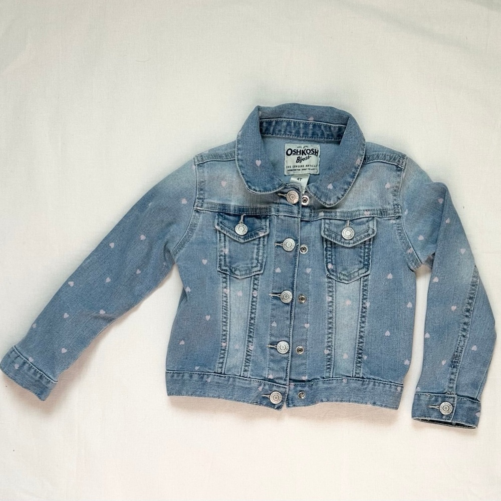 OshKosh B’gosh (Blush Pink) Heart Denim Jacket || 4T